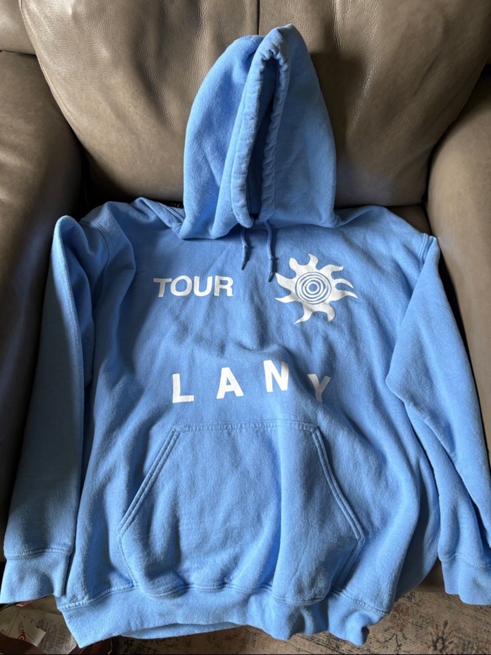 LANY merch Summer Forever concert Light Blue Crewneck Hoodie with Tour Logo